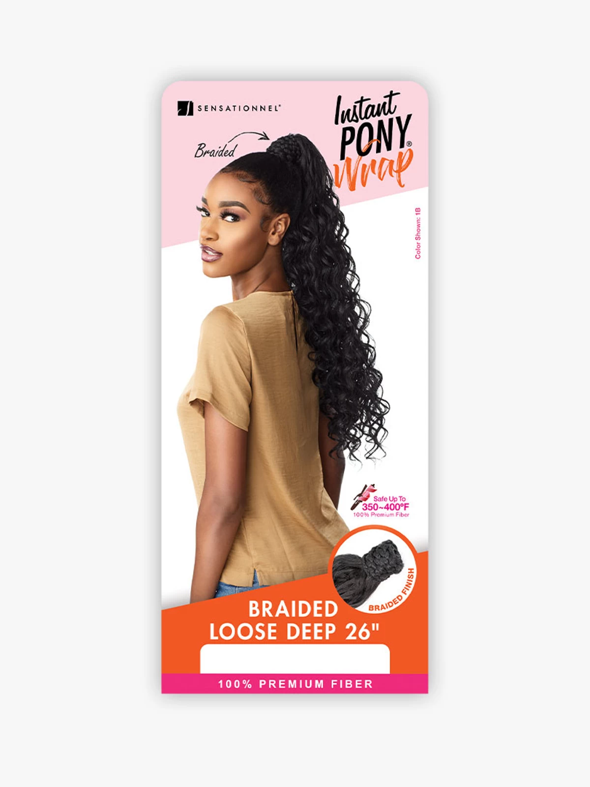 SENSATIONNEL Synthetic Ponytail Instant Pony Wrap - BRAIDED LOOSEDEEP 26" - Image 5