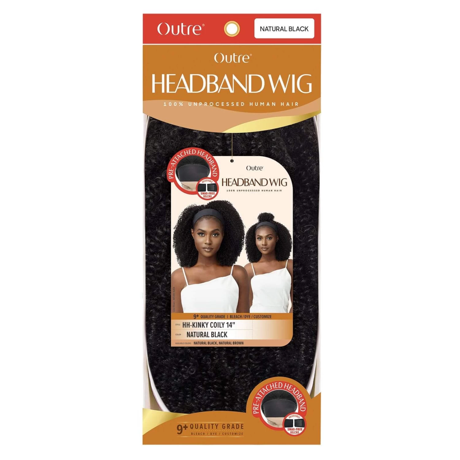 OUTRE 100% Unprocessed Human Hair Headband Wet & Wavy Wig - KINKY COILY 14" - Image 5