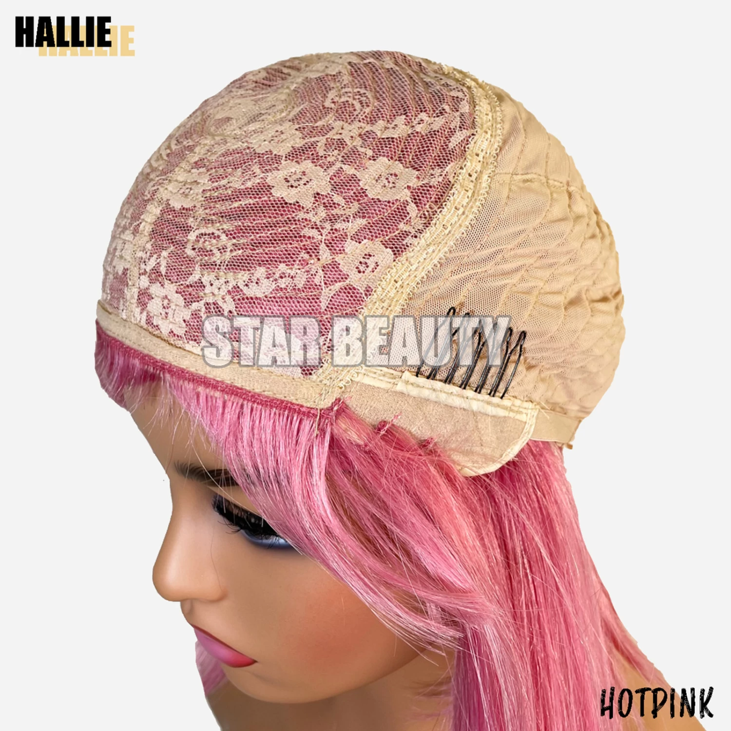Bellatique 100% Human Hair Full Wig - HALLIE(HOT PINK) - Image 3