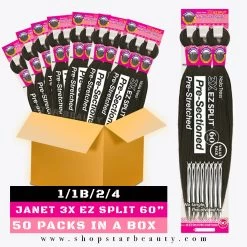[BOX DEAL] Janet Collection Nalatress 3X EZ Split Pre-Stretched 60" (50 Packs/box)