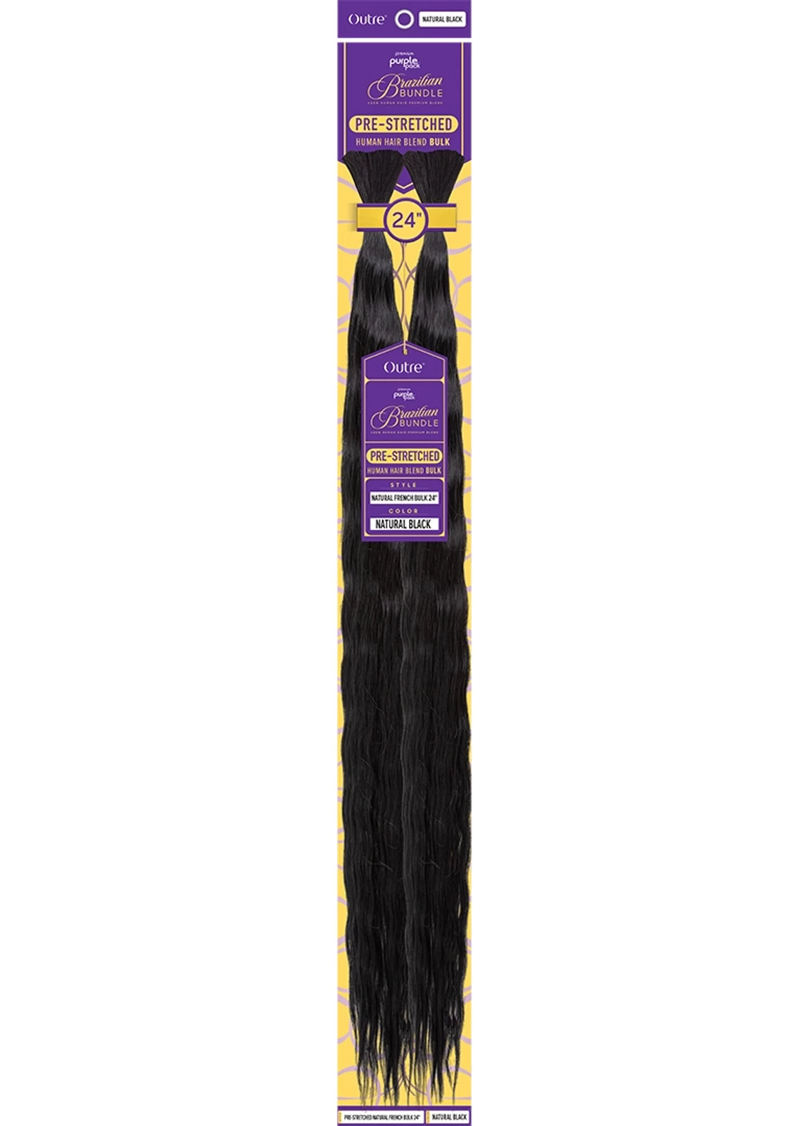 OUTRE Purple Brazilian Pre-Stretched Natural French Bulk (18"- 24") - Image 2