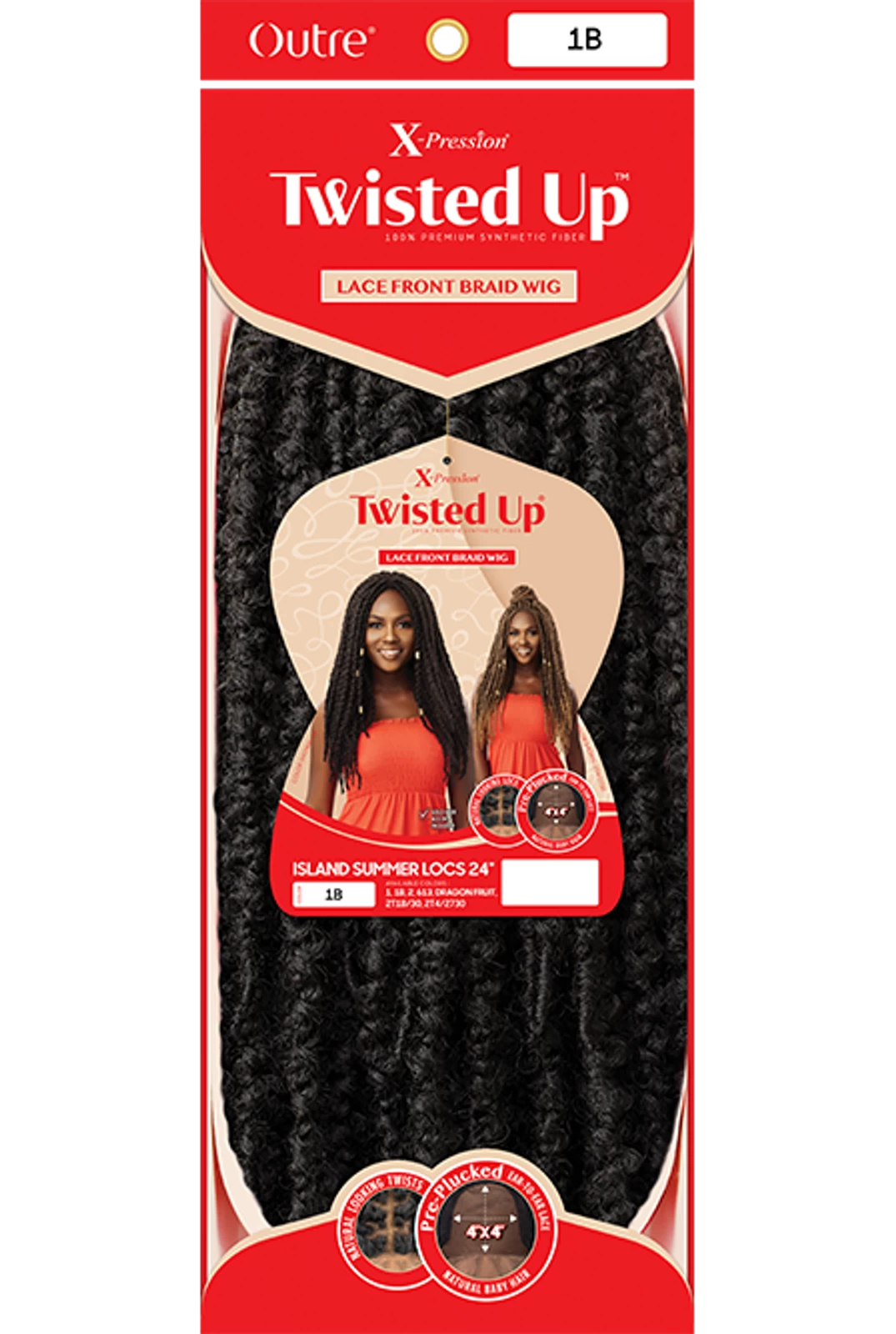 OUTRE X-Pression Twisted Up Synthetic 4x4 Pre-plucked Braid Lace Front Wig Island Summer Locs 24" - Image 6