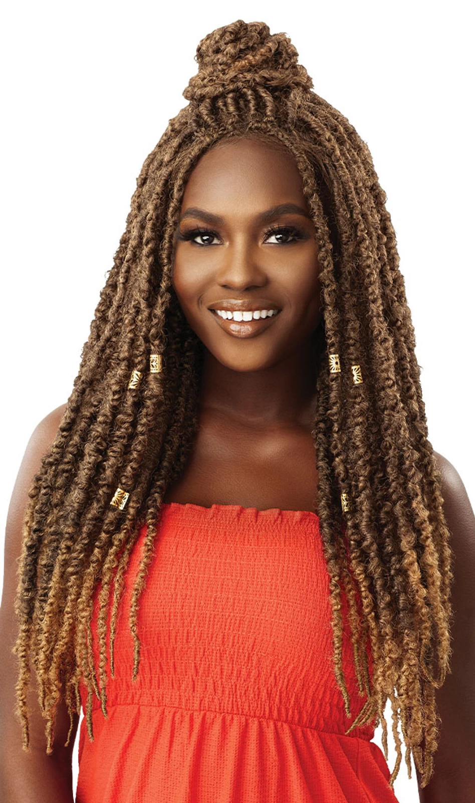 OUTRE X-Pression Twisted Up Synthetic 4x4 Pre-plucked Braid Lace Front Wig Island Summer Locs 24" - Image 2