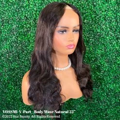 VOSSMI 100% Unprocessed Human Hair V-Part Lace Wig - Body Wave
